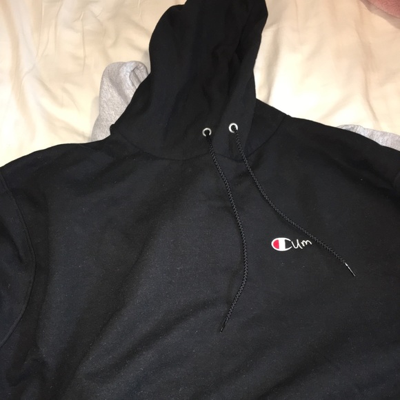 champion black hoodie men